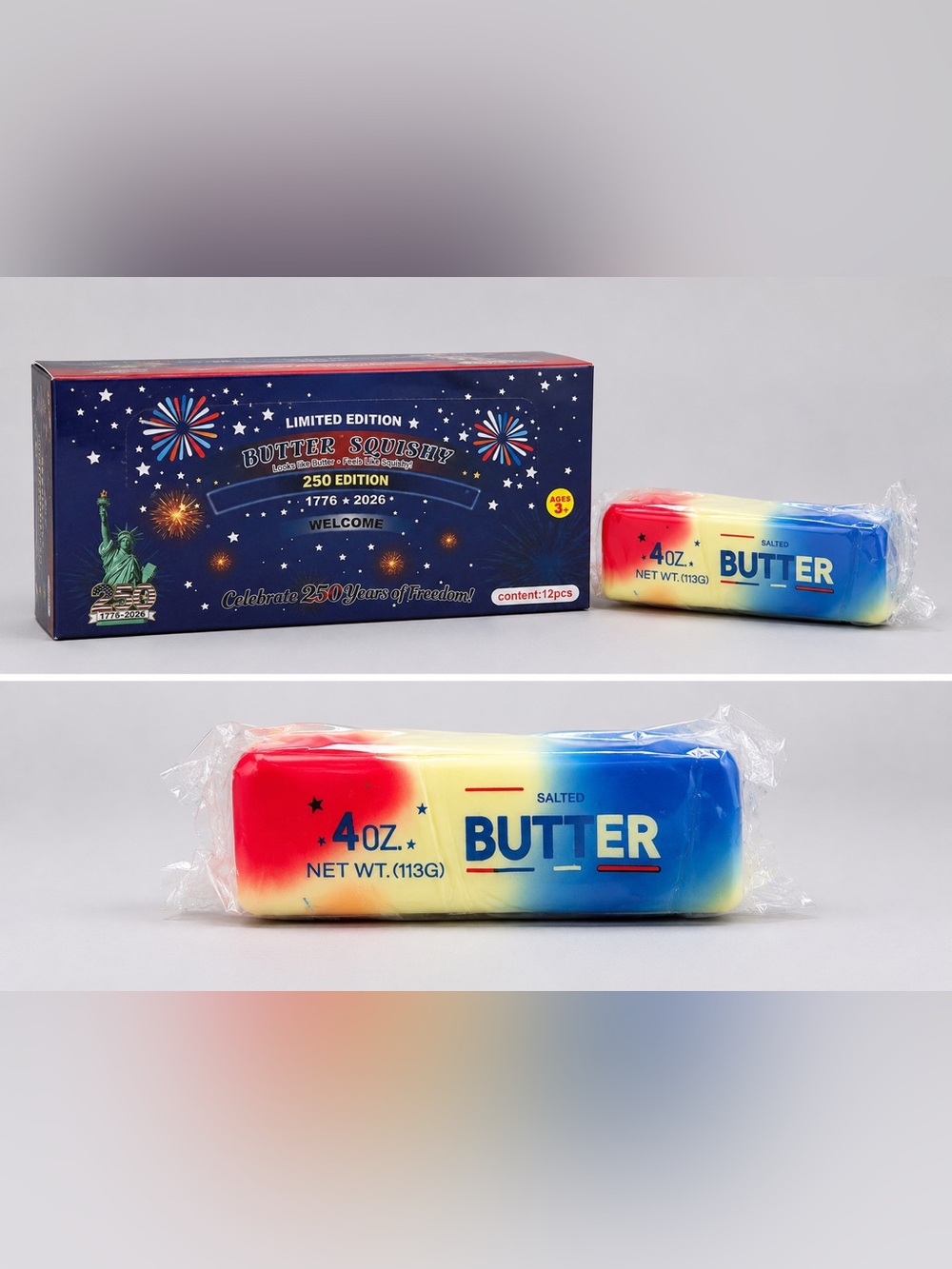 Limited Edition Butter Squishy – 250 Edition Patriotic Stress Toy